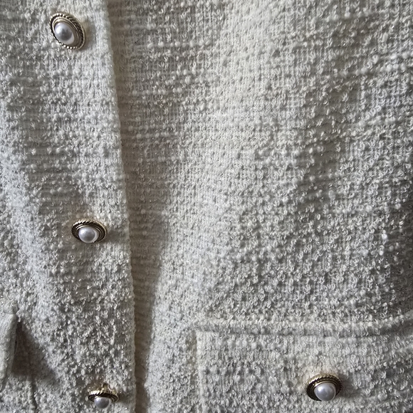 Monteau Textured Cream Button-Front Mini Dress - Picture 3 of 4